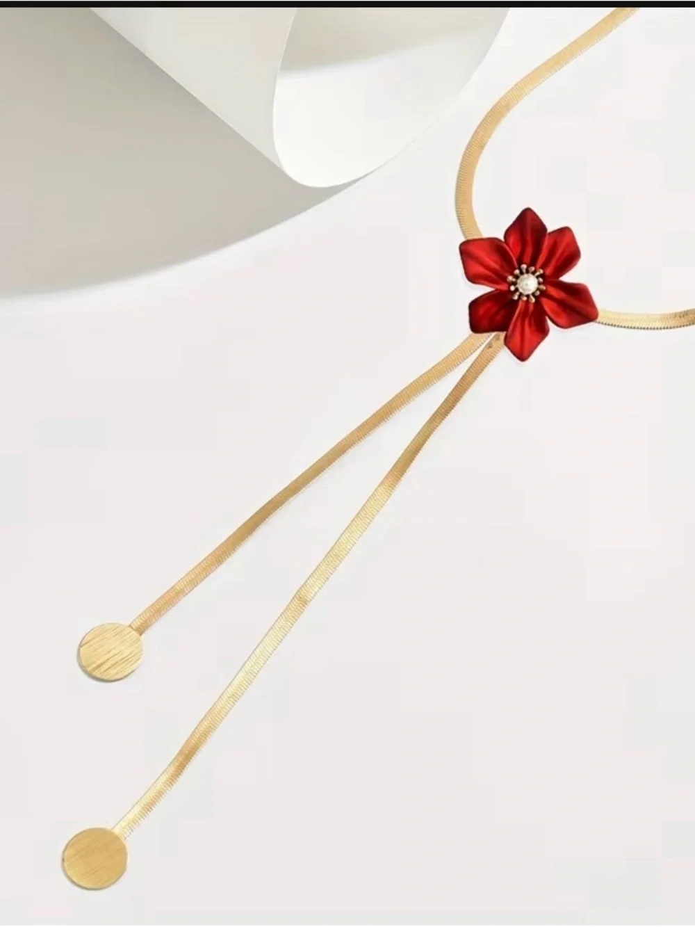 Luxury Red Flower Pendant - Women Jewelry